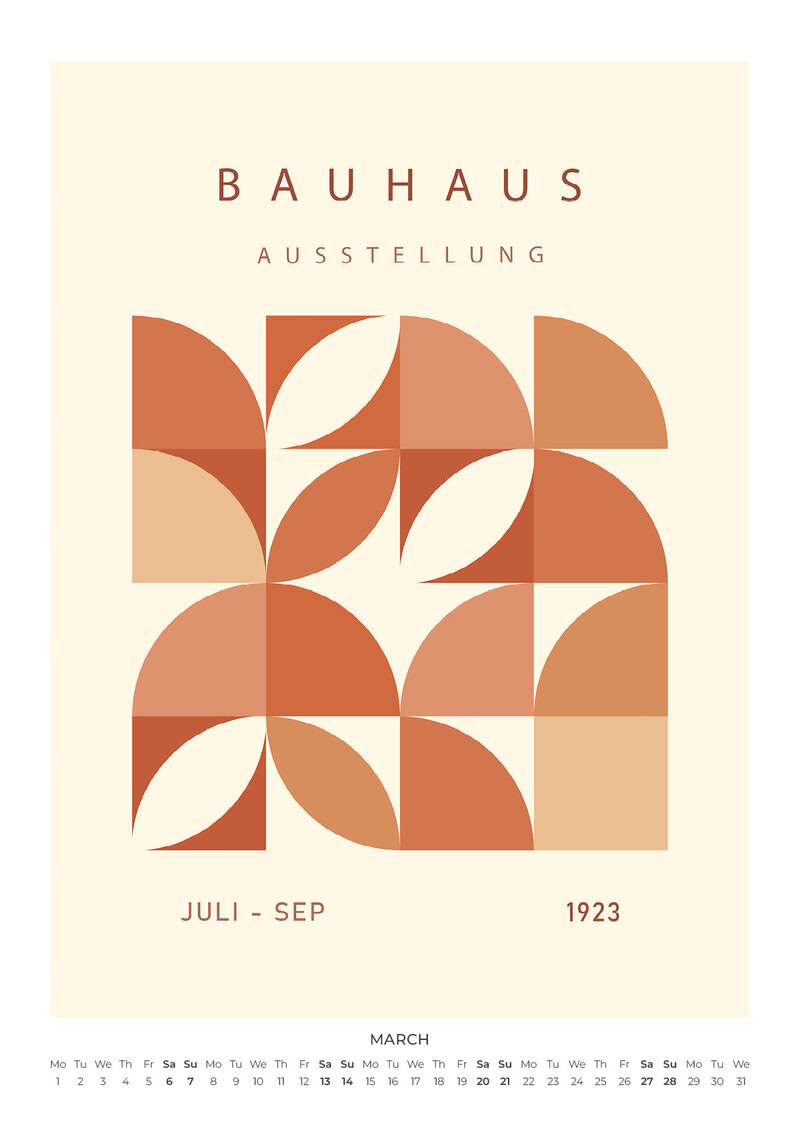Bauhaus Wall Calendar 2027 - Burnt Orange