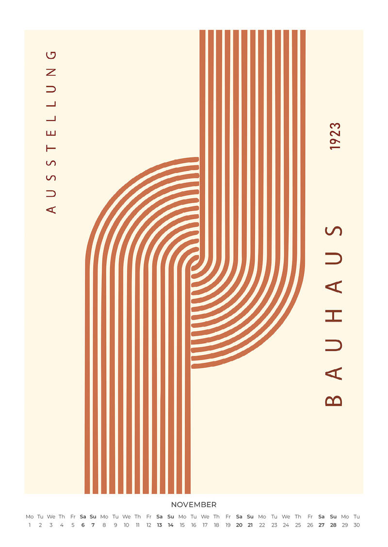Bauhaus Wall Calendar 2027 - Burnt Orange