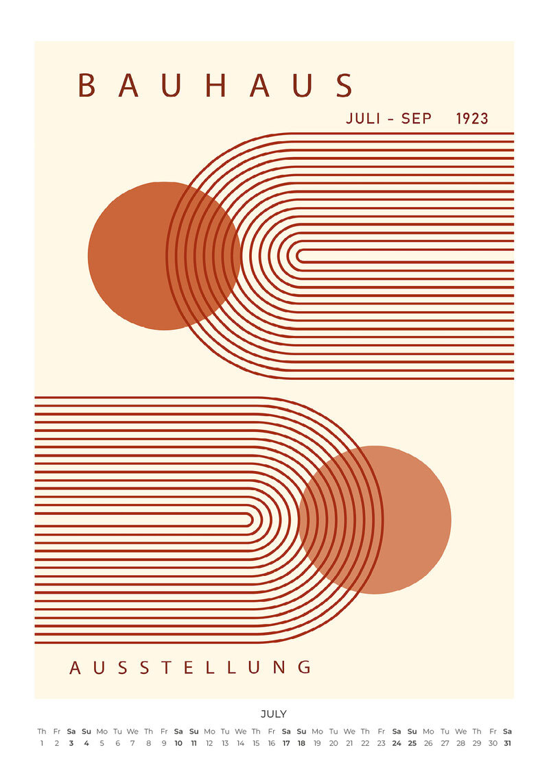 Bauhaus Wall Calendar 2027 - Burnt Orange