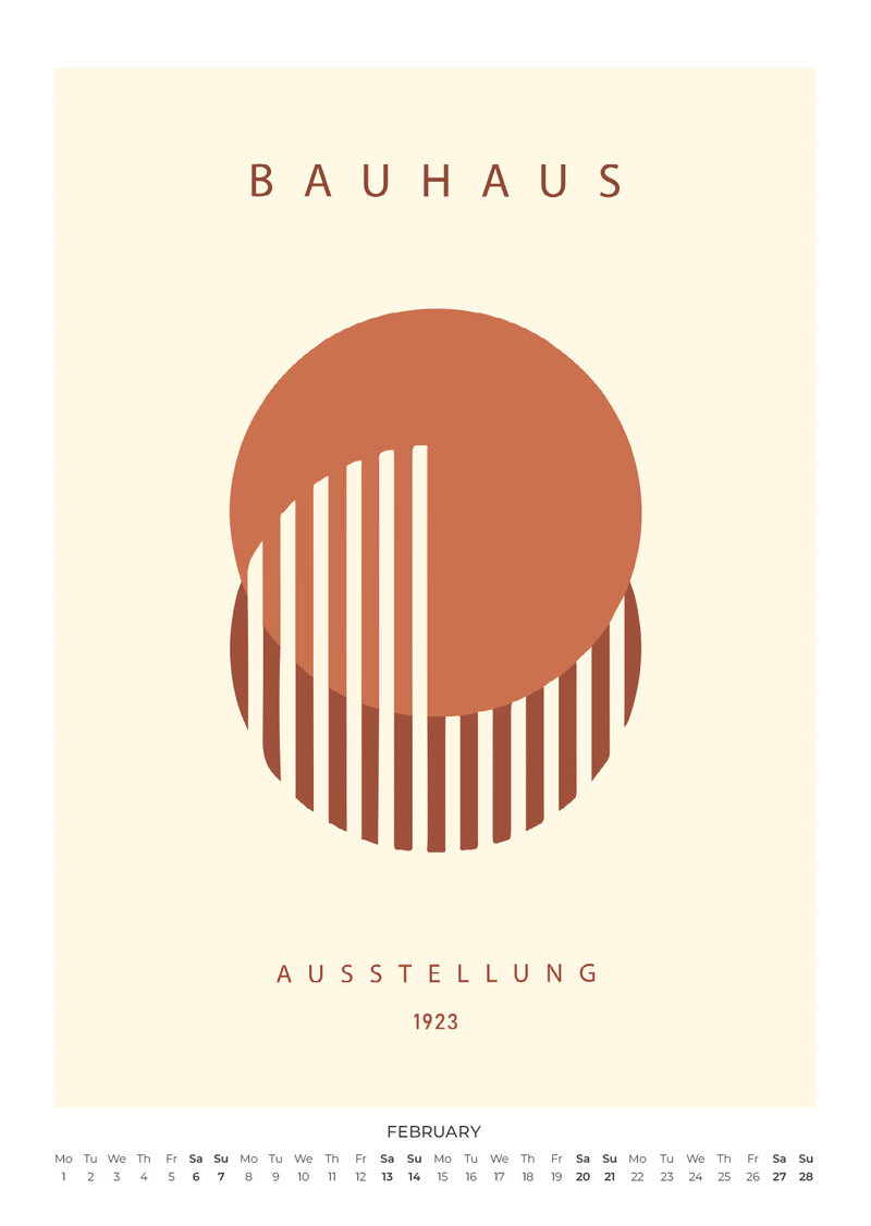 Bauhaus Wall Calendar 2027 - Burnt Orange