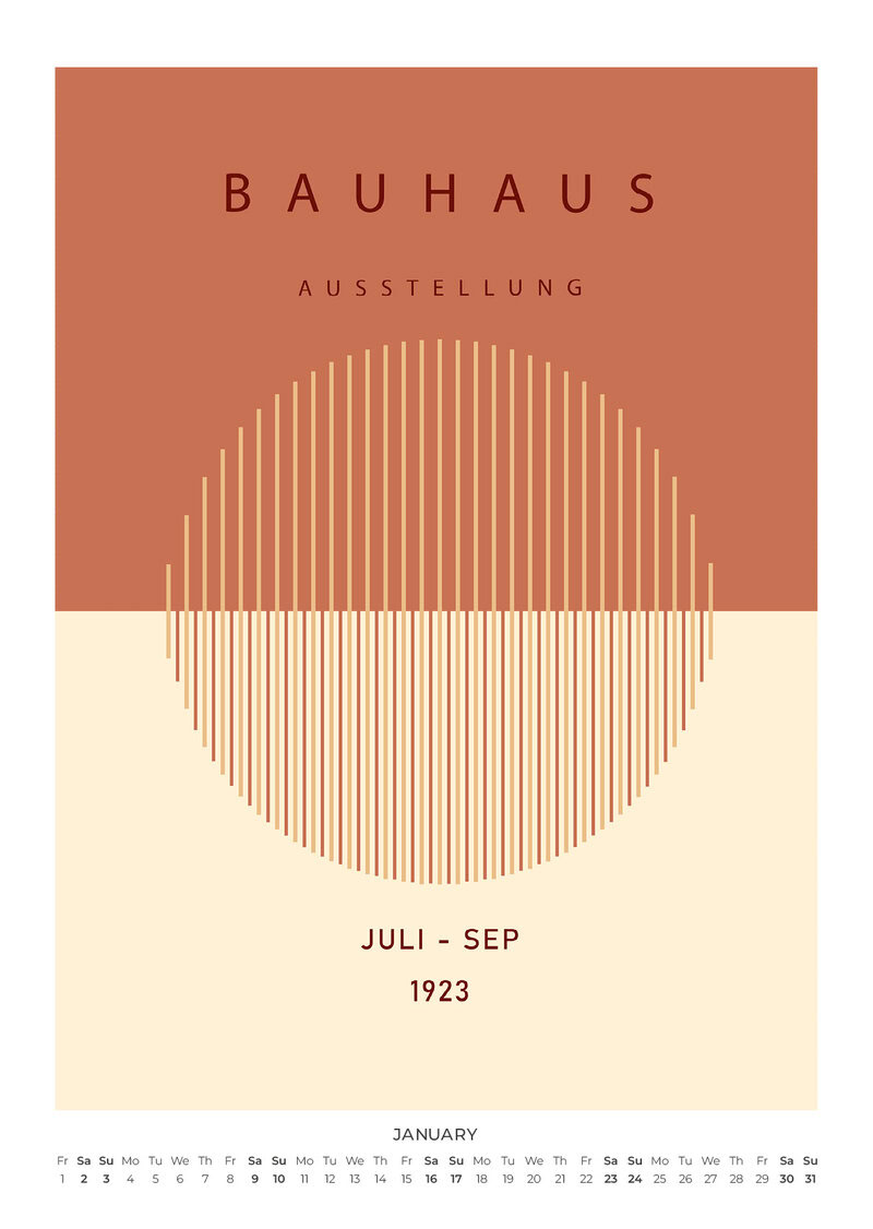 Bauhaus Wall Calendar 2027 - Burnt Orange