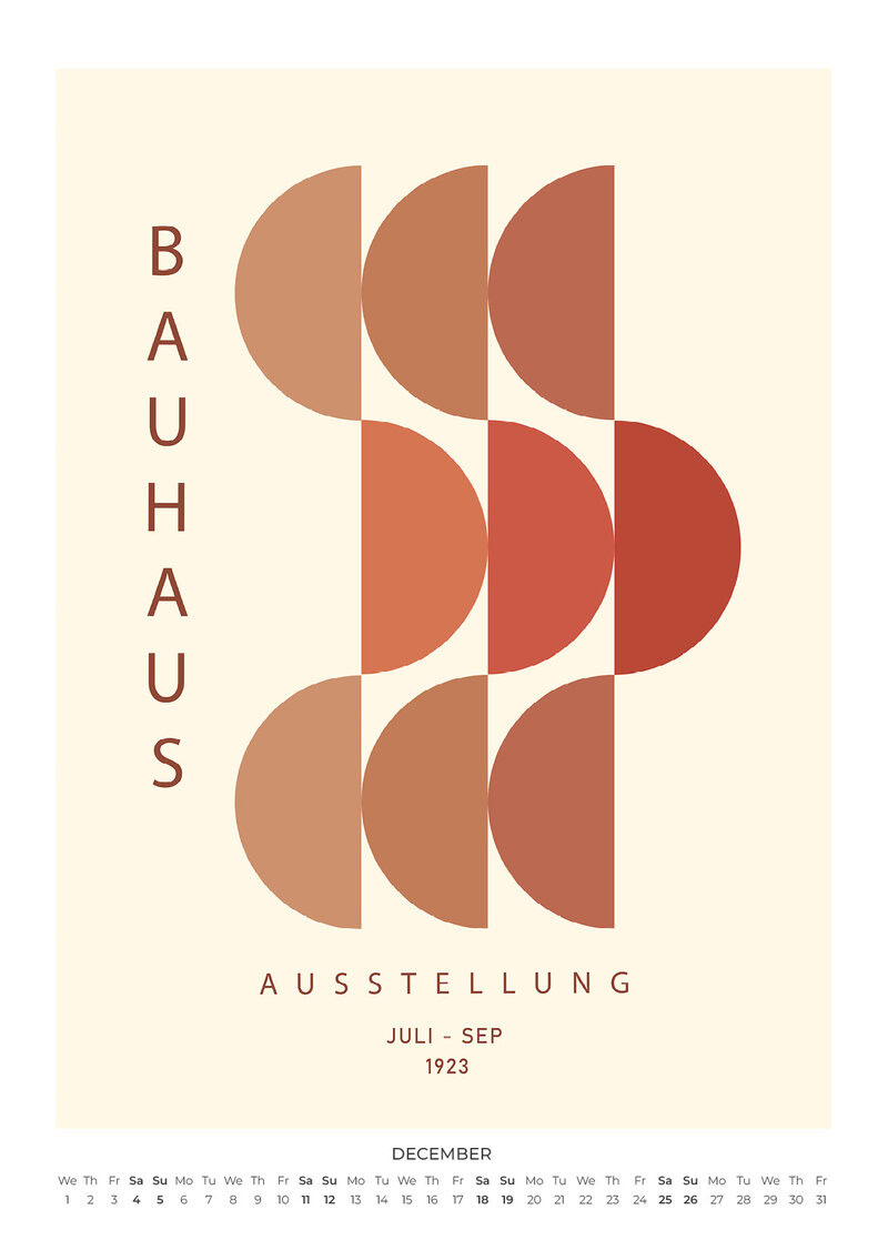 Bauhaus Wall Calendar 2027 - Burnt Orange