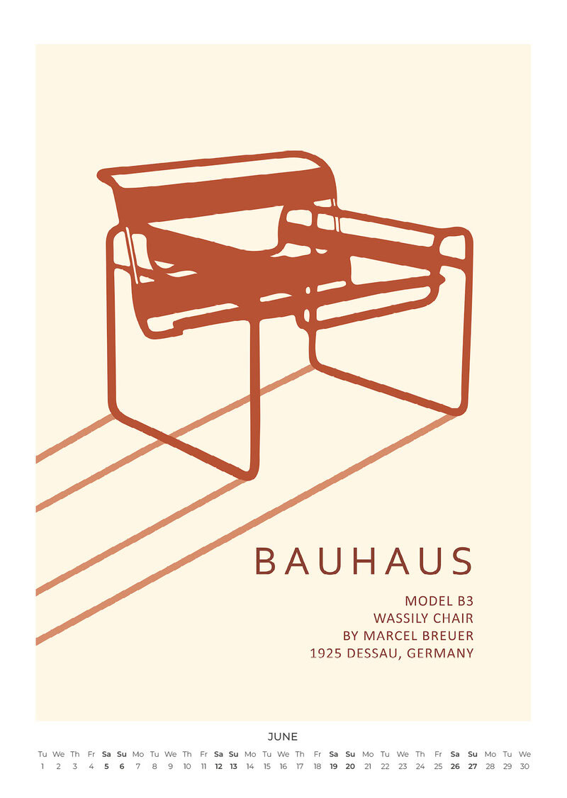 Bauhaus Wall Calendar 2027 - Burnt Orange