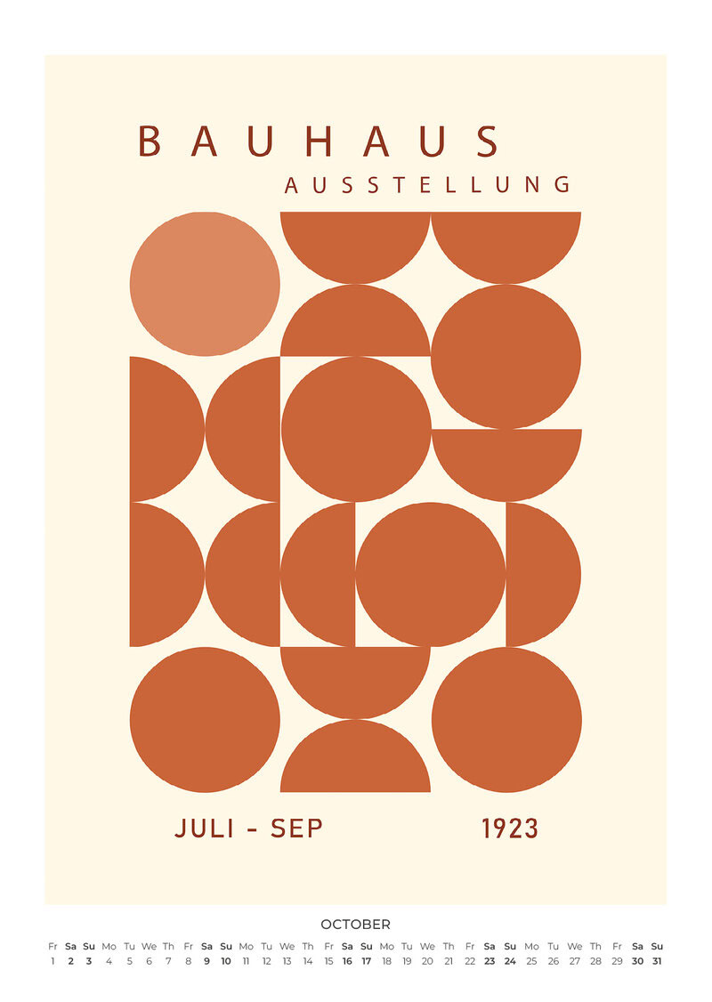 Bauhaus Wall Calendar 2027 - Burnt Orange