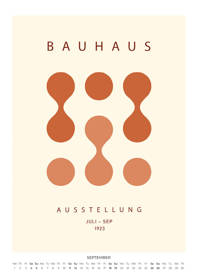 Bauhaus Wall Calendar 2027 - Burnt Orange