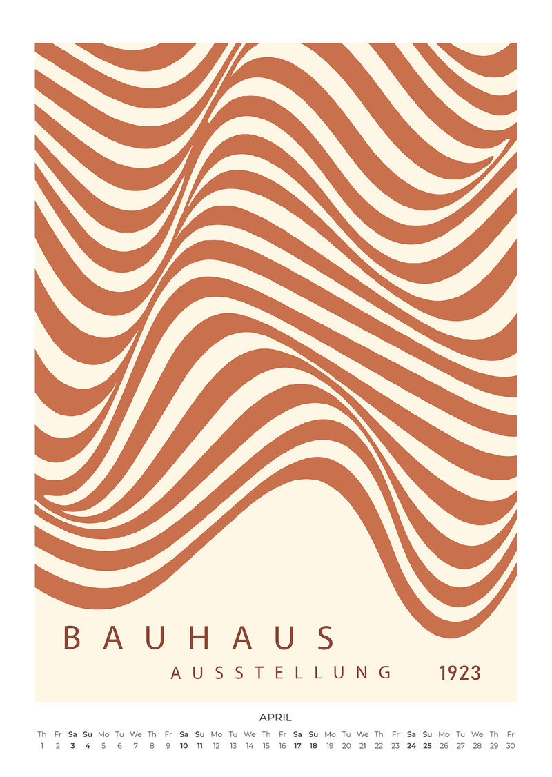 Bauhaus Wall Calendar 2027 - Burnt Orange