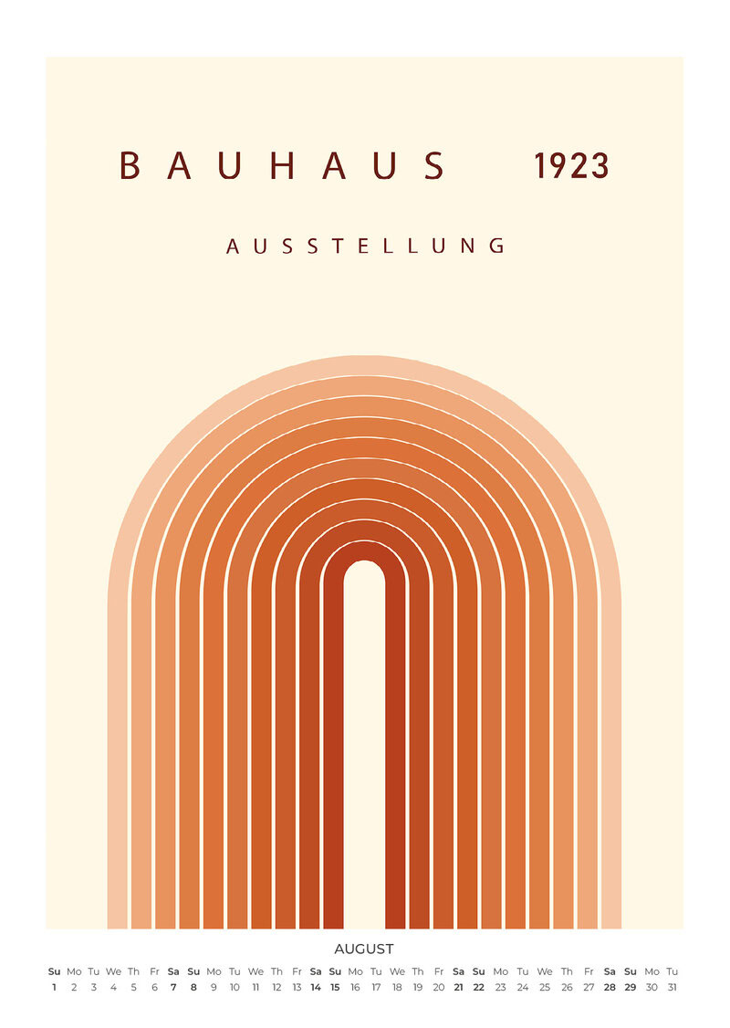 Bauhaus Wall Calendar 2027 - Burnt Orange