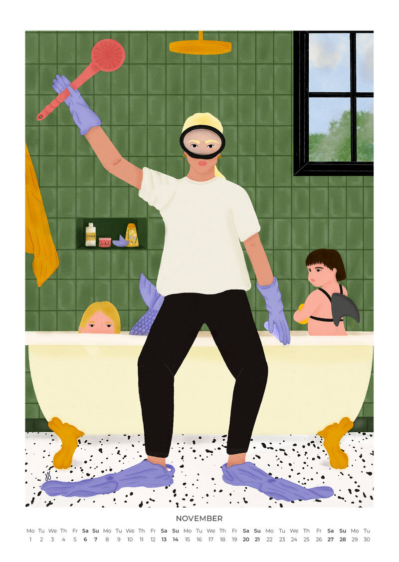 Motherhood, Unfiltered Calendar 2027 | Humorous Motherhood Illustrations