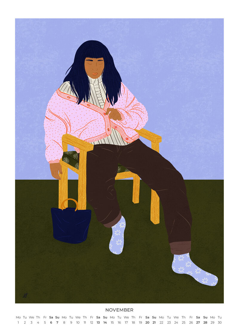 Quiet Hours Calendar 2027 | Dreamy Illustrations by Jota del Jai