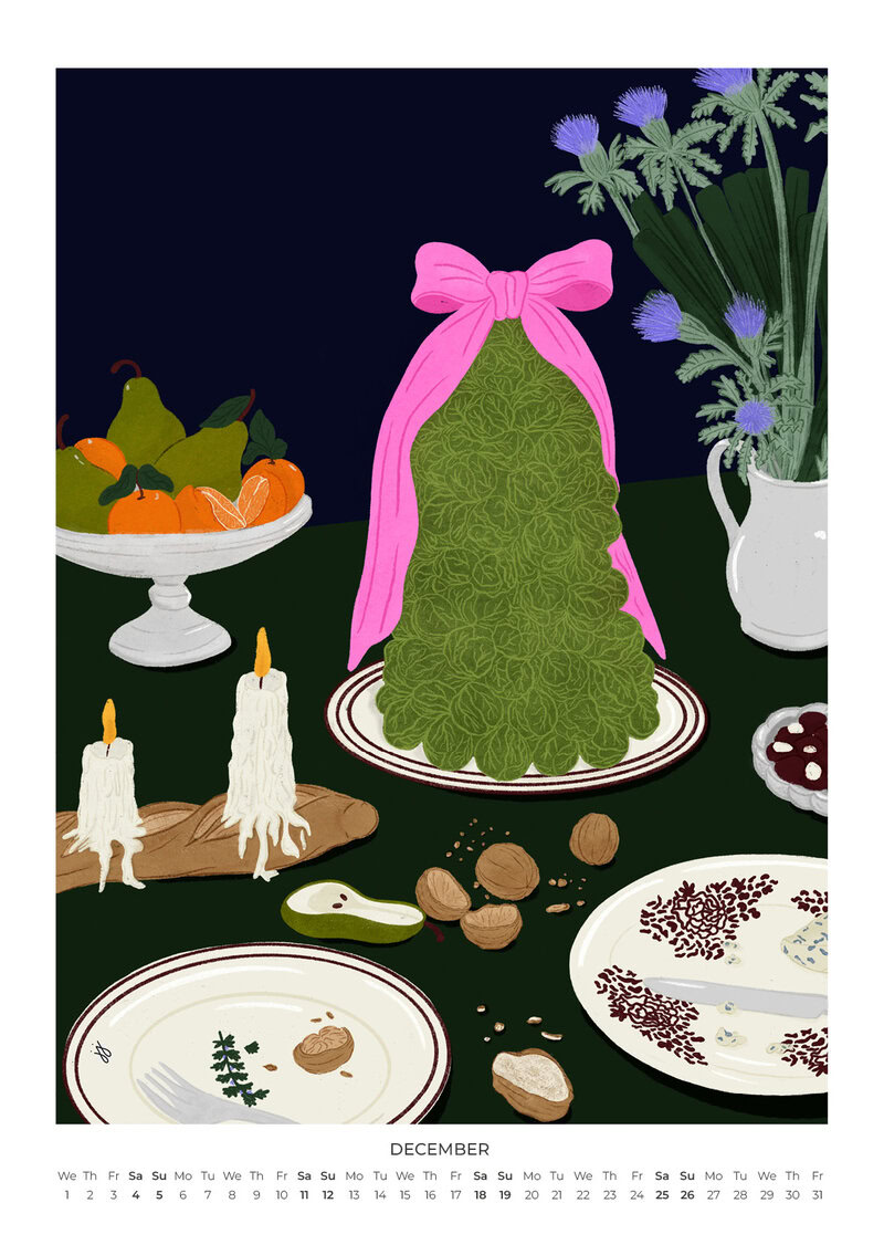 Quiet Hours Calendar 2027 | Dreamy Illustrations by Jota del Jai