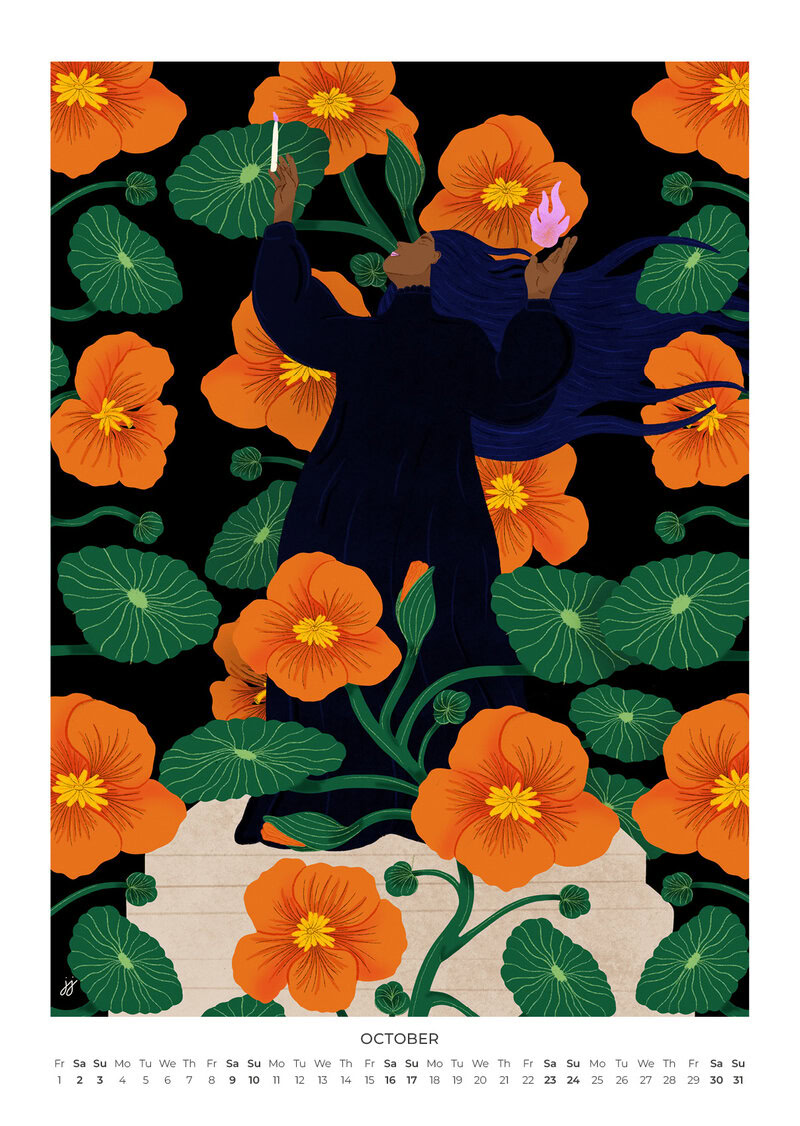 Quiet Hours Calendar 2027 | Dreamy Illustrations by Jota del Jai