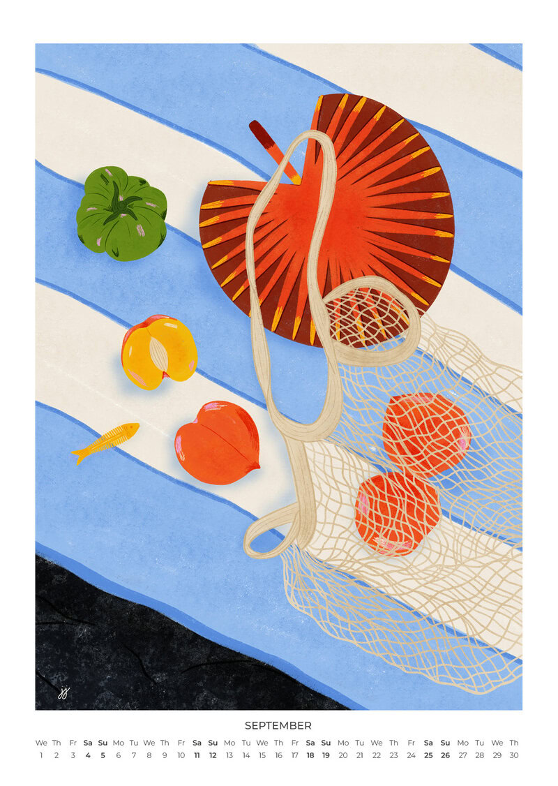 Quiet Hours Calendar 2027 | Dreamy Illustrations by Jota del Jai
