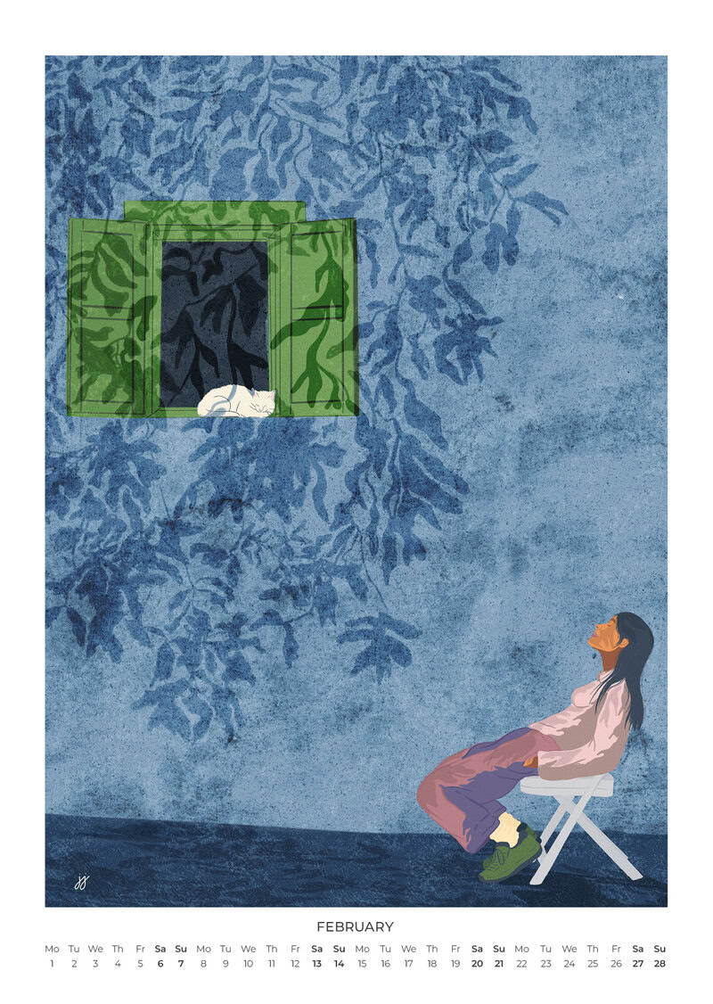Quiet Hours Calendar 2027 | Dreamy Illustrations by Jota del Jai