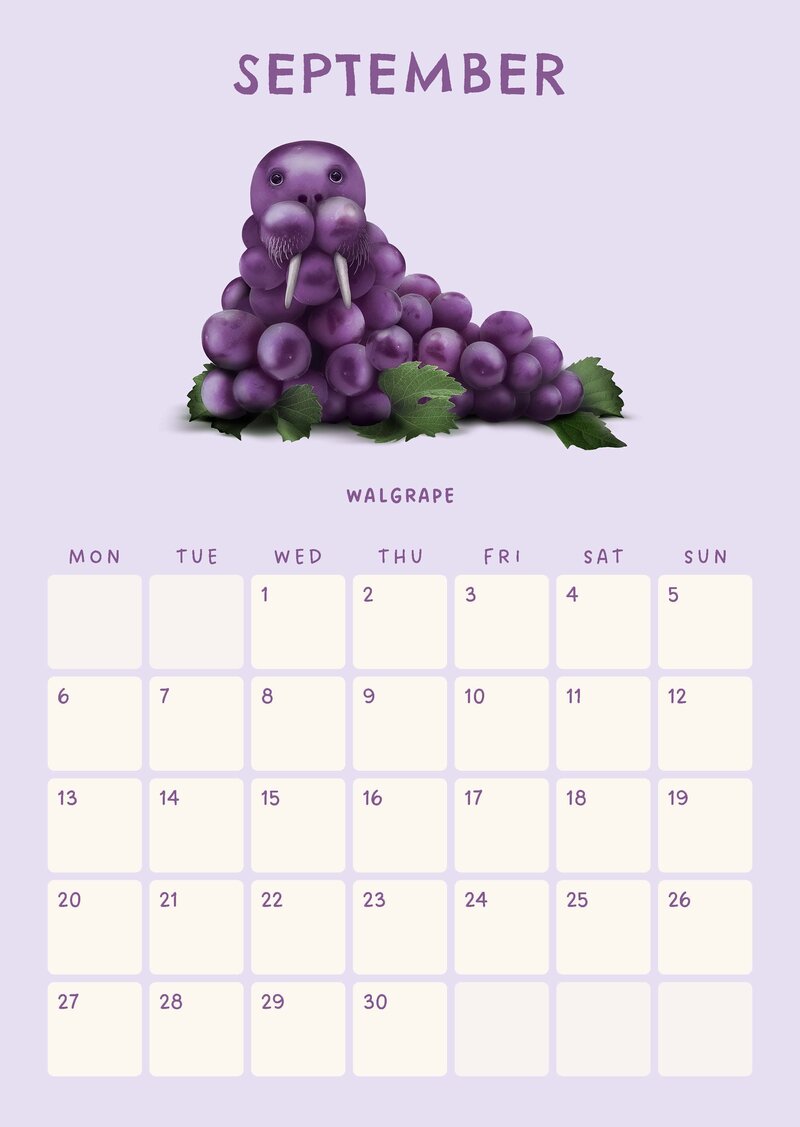 Funky Foodimals Küchenkalender & Terminplaner 2027