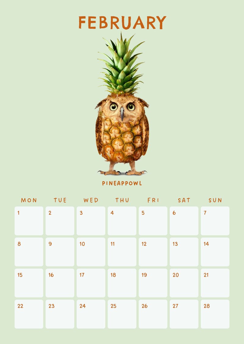 Funky Foodimals Küchenkalender & Terminplaner 2027