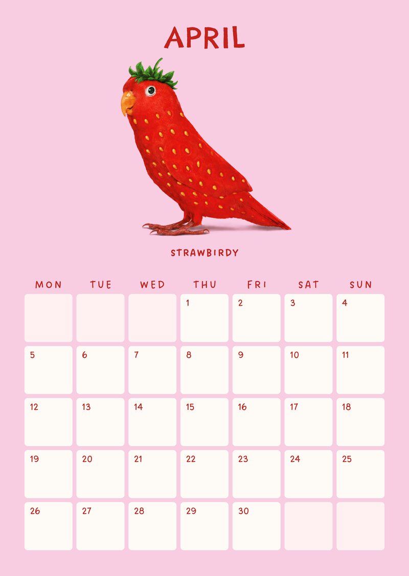 Funky Foodimals Küchenkalender & Terminplaner 2027