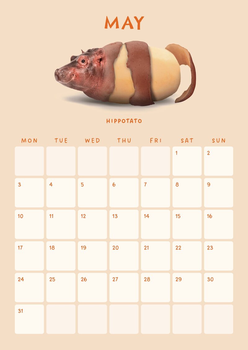 Funky Foodimals Küchenkalender & Terminplaner 2027