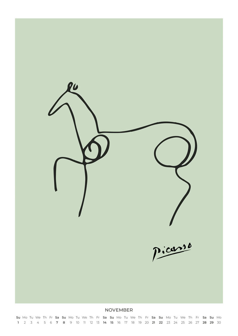Picasso's Pastellfarbene Tiere Kalender 2026