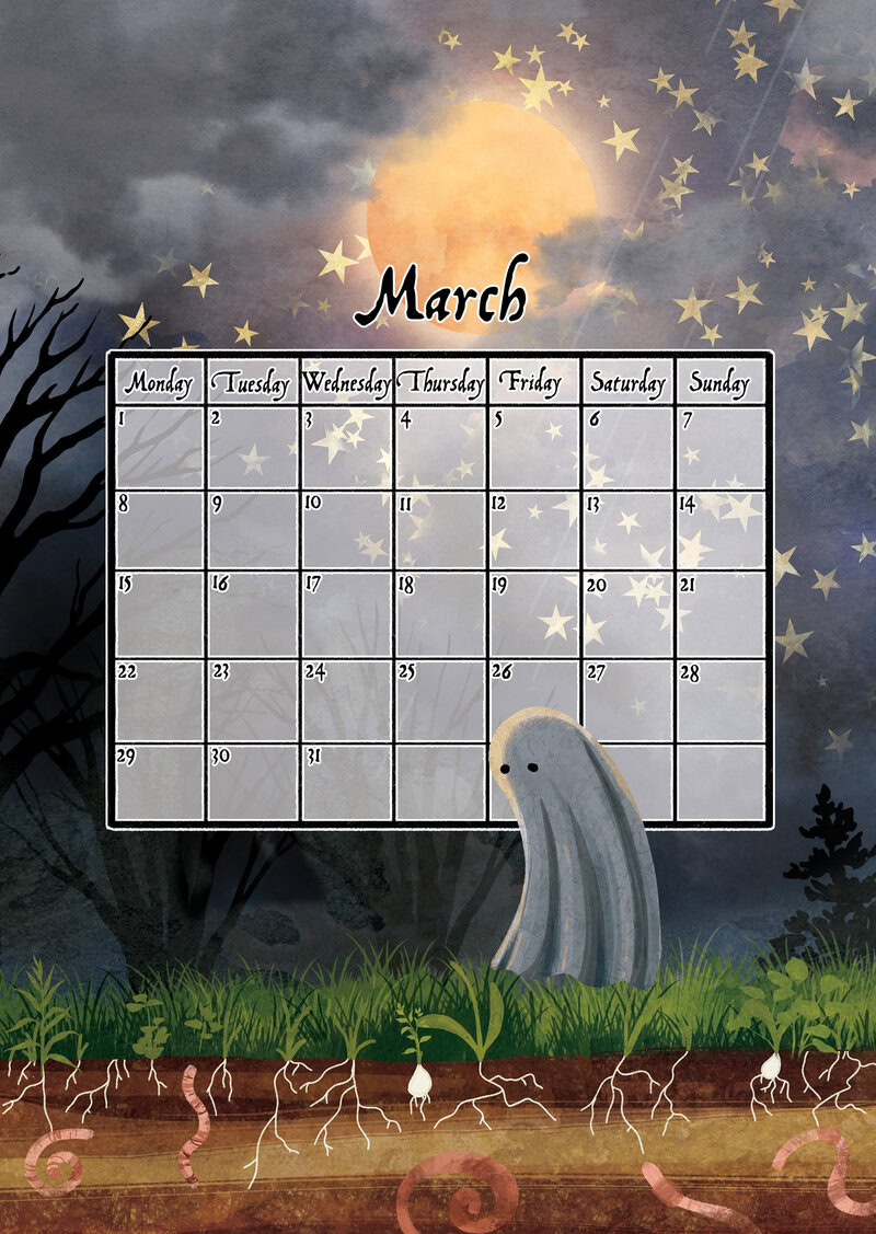 Ghosts of the Moon Calendar 2027 by Katherine Blower