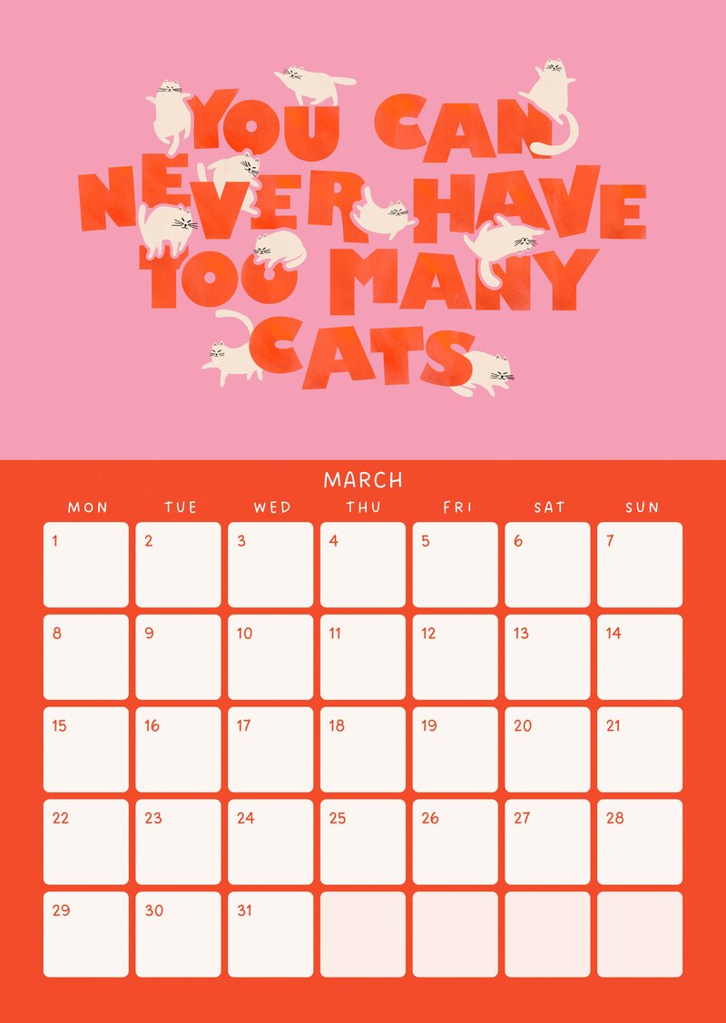 Cat Life Calendar 2027 by ShowMeMars