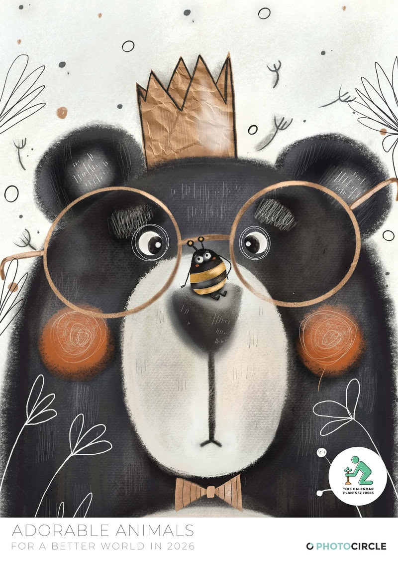 2026 Adorable Animals Kids Calendar