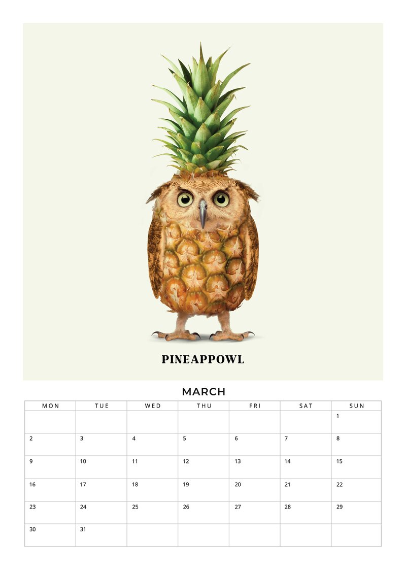 2026 Foodimals Squares Planner & Calendar