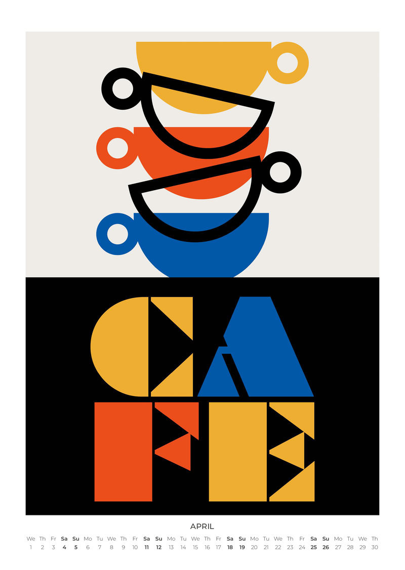 2026 Bauhaus Tribute Calendar by Bo Lunberg
