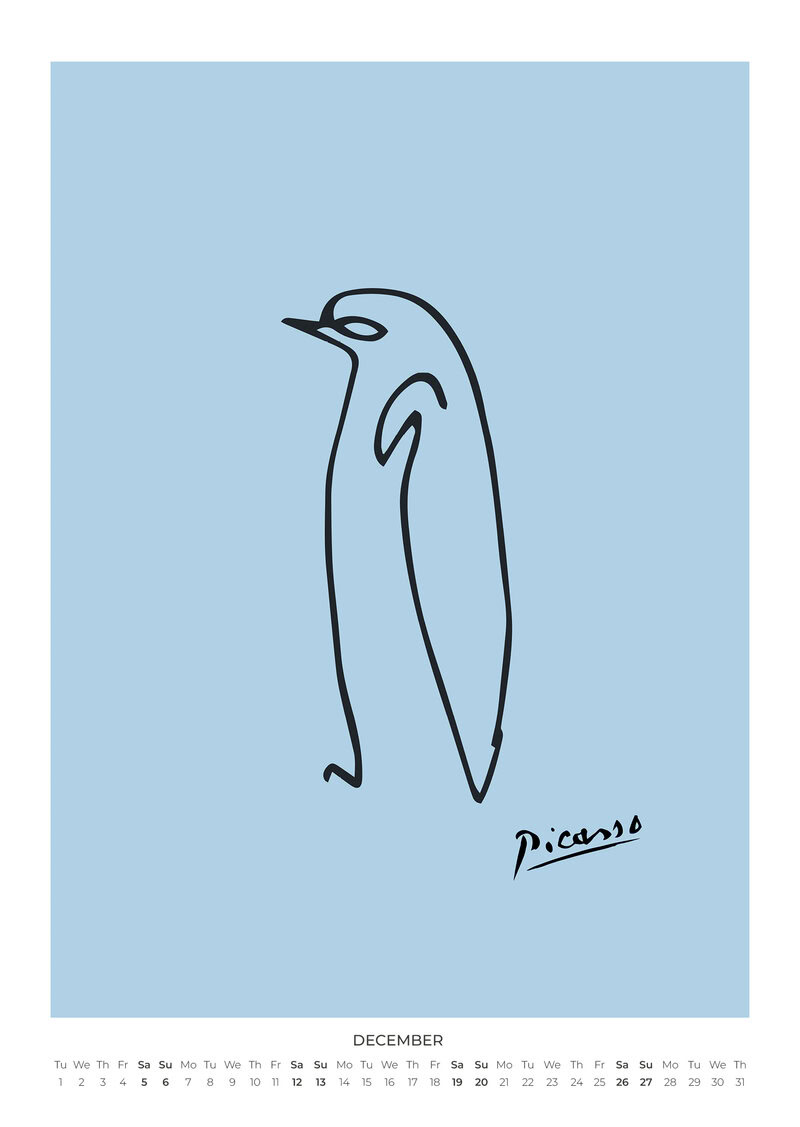 Picasso's Pastellfarbene Tiere Kalender 2026