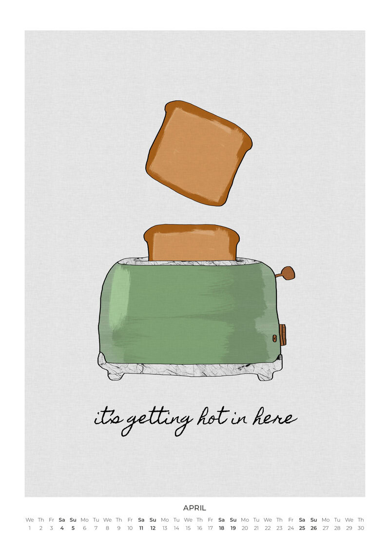 2026 Creative Kitchen Wall Calendar