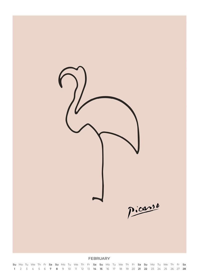 Picasso's Pastellfarbene Tiere Kalender 2026