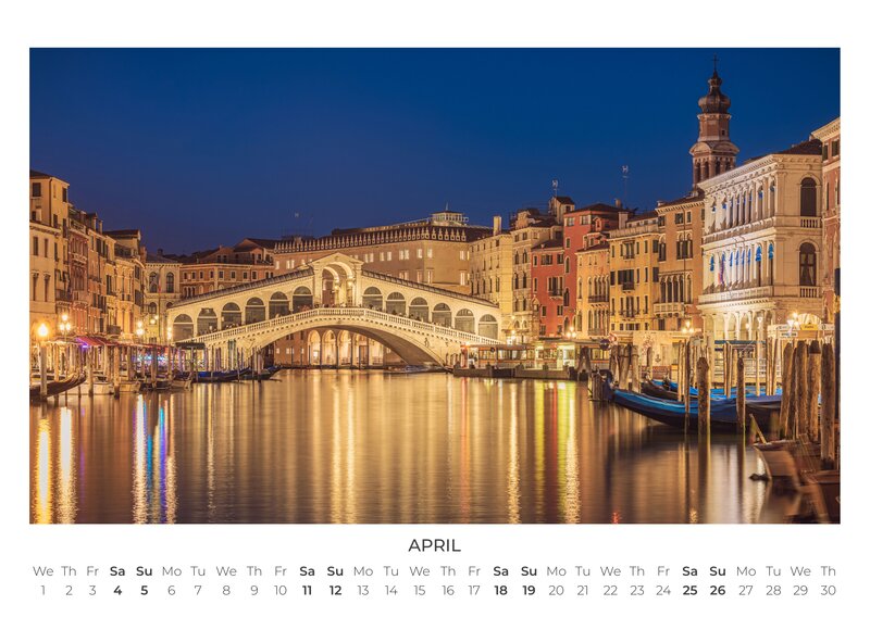 Venice Wall Calendar 2026
