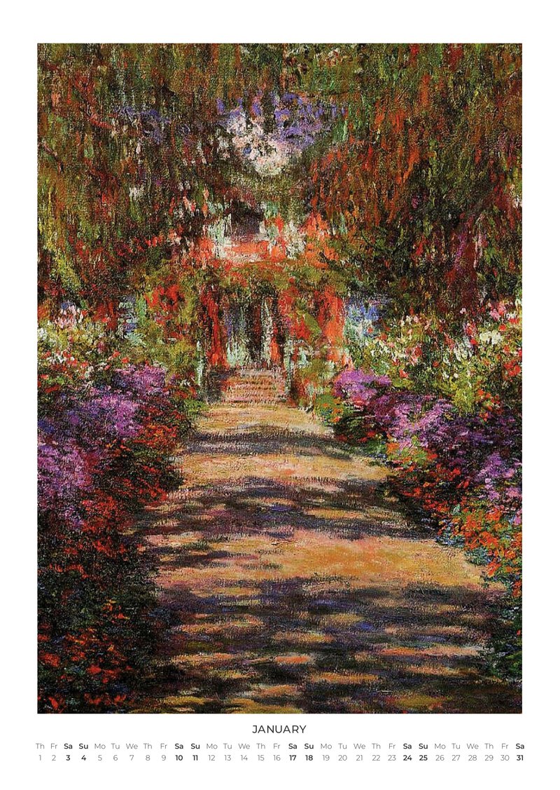 Claude Monet Art Calendar 2026