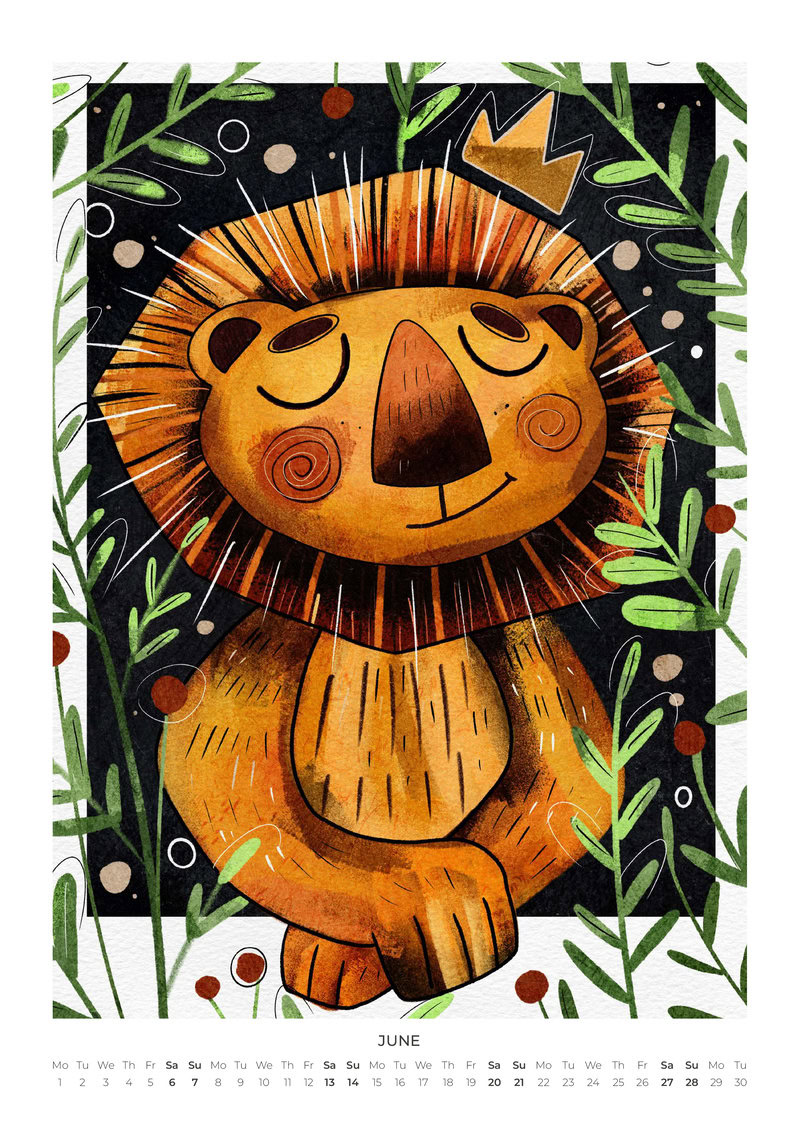 2026 Adorable Animals Kids Calendar