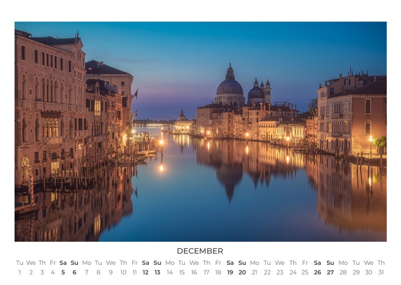 Venice Wall Calendar 2026