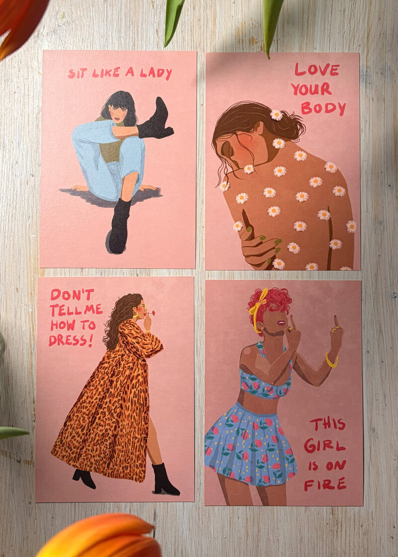 Postcard set - Strong Women Postkartenset