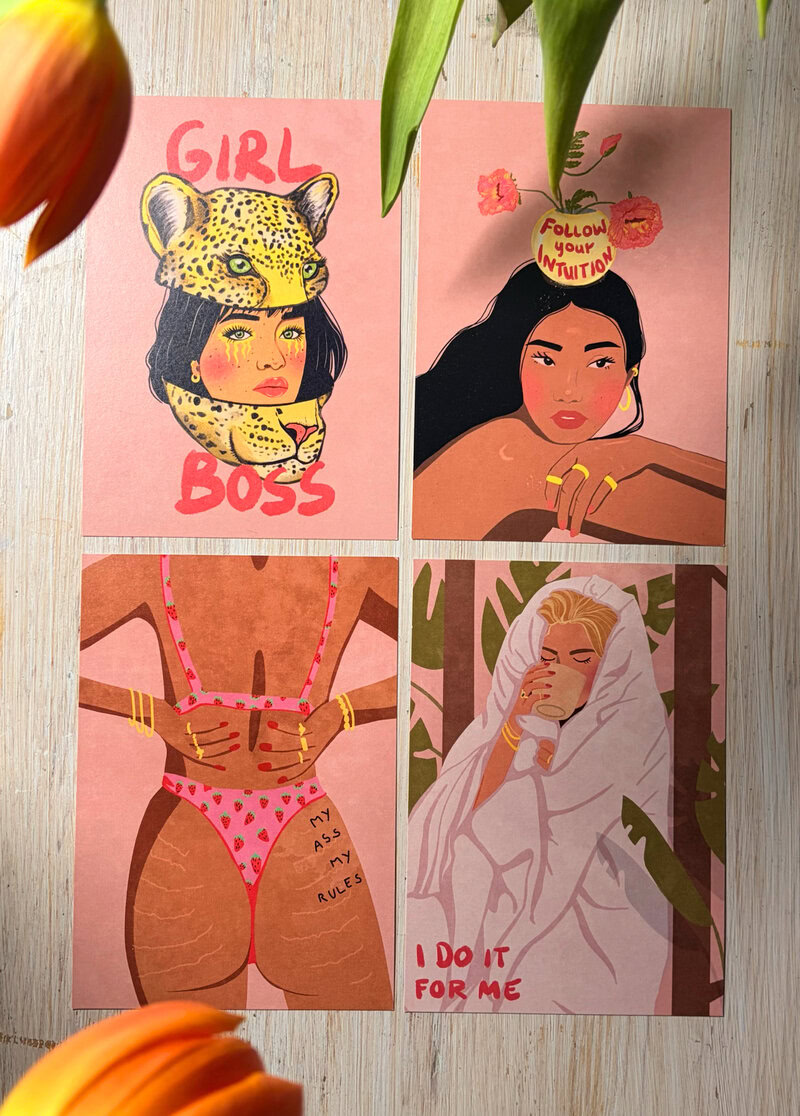 Postcard set - Strong Women Postkartenset