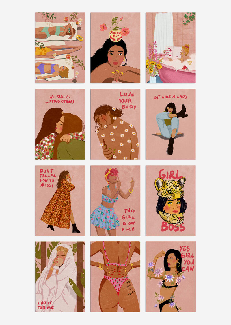Postcard set - Strong Women Postkartenset