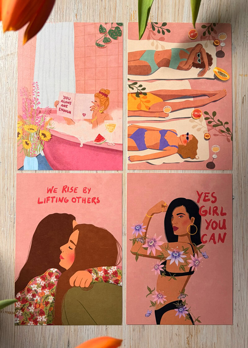 Postcard set - Strong Women Postkartenset