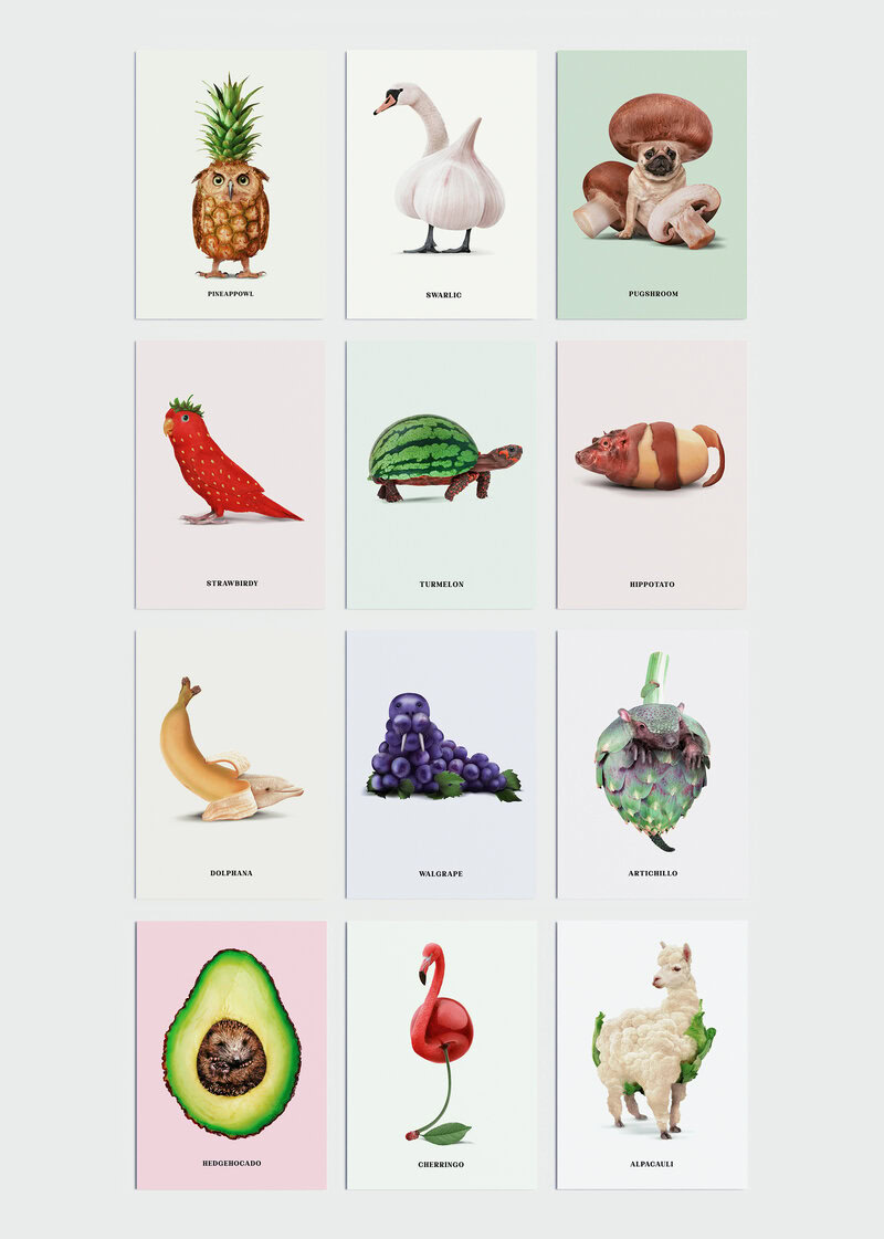 Postcard set - Foodimals Postkartenset