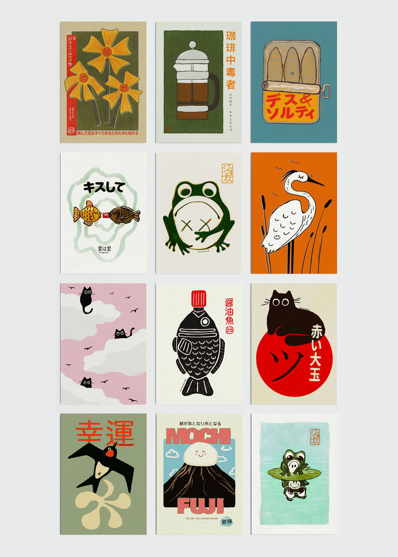 Postcard set - Nip Pop Mini Art Prints Postkartenset