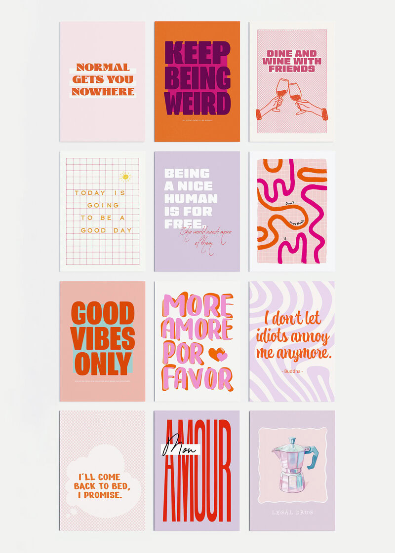 Postcard set - Just My Type Postkartenset