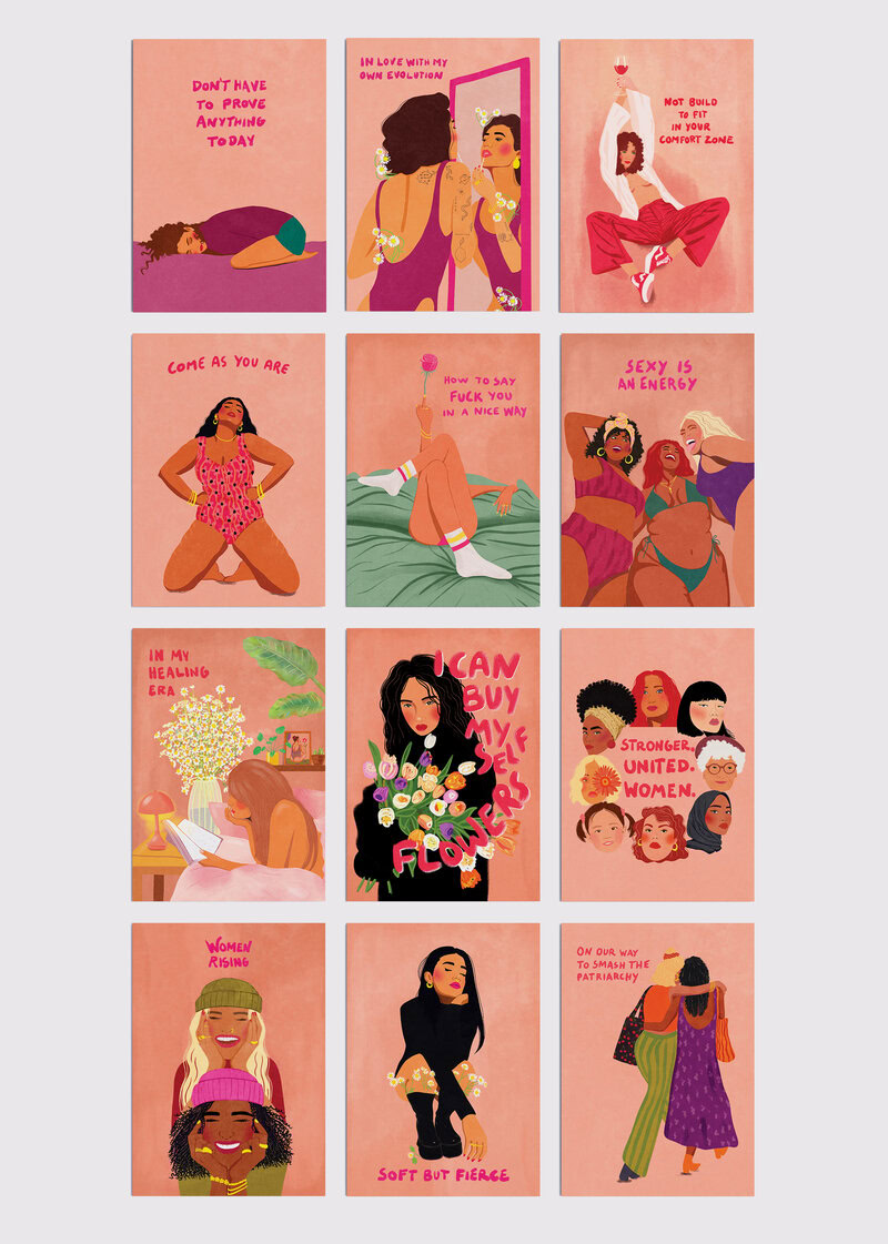 Postcard set - Strong Women Grow & Bloom Postkartenset