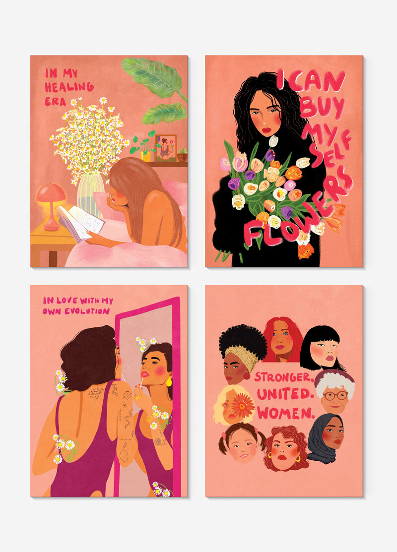 Postcard set - Strong Women Grow & Bloom Postkartenset