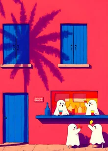 'Bar Fantasma Abierto': Arte mural de Uma Gokhale en formato póster o impresión en acrílico.