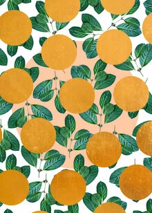 «Beverly | Jardín Tropical Gráfico Naranja Abstracto Botánico» – Arte mural de Uma Gokhale en formato póster o impresión en acrílico
