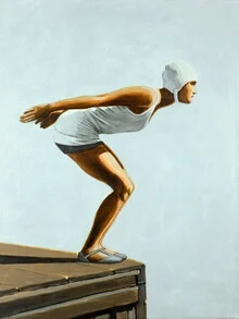 « George Hoyningen-Huene - Posing Diver II » – Art mural de Sarah Morrissette, affiche ou impression sur verre acrylique
