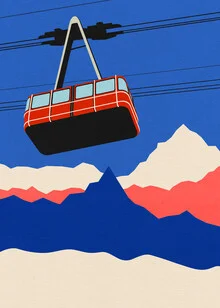 « Ski Mountains » – Art mural de Rosi Feist, affiche ou impression sur verre acrylique
