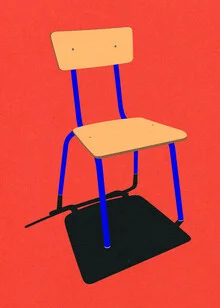 « Chaise d'école » – Art mural de Rosi Feist, affiche ou impression sur verre acrylique
