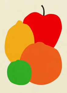 « Quatre fruits » – Art mural de Rosi Feist, affiche ou impression sur verre acrylique