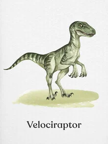 'Velociraptor' – Arte di Gal Pittel come poster o stampa su vetro acrilico